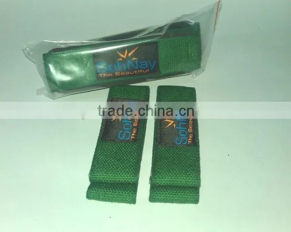 Green Weight Lifting Straps Made by Heavy-Duty Cotton With & Without Padding photo-2