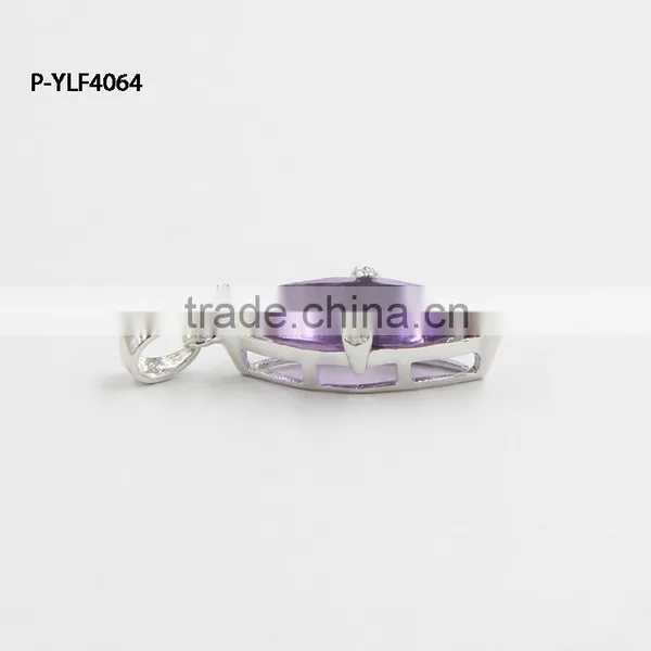 Yujinfu Mariquesa 8*18mm Amethyst 925 Silver Pendant With Czs 925 Sterling Silver Pendant photo-2