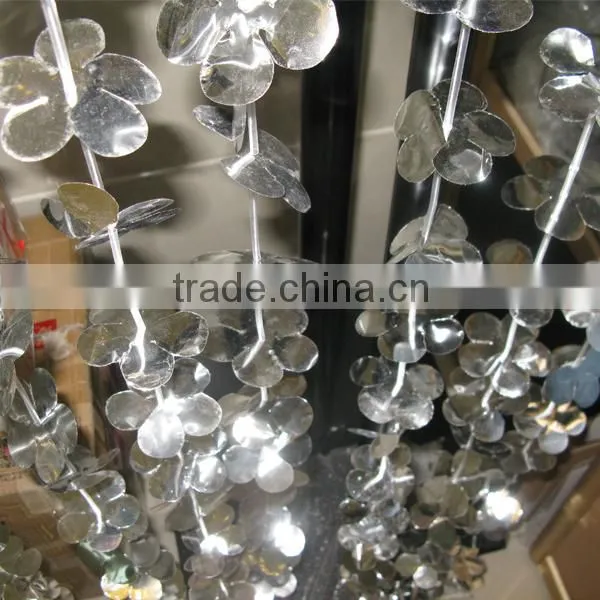 Silver Flower Metallic Foil Curtain for Party and Home Decoration photo-2