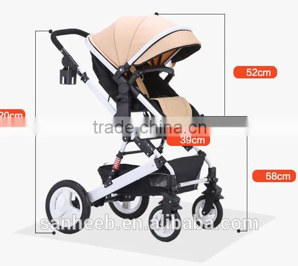 European Standard Style Foldable Anti-shock High View Carriage Infant Stroller Pushchair Pram(Golden) photo-3