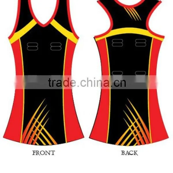 Green and Yellow Color Netball A-line Dress Design for Sale photo-3