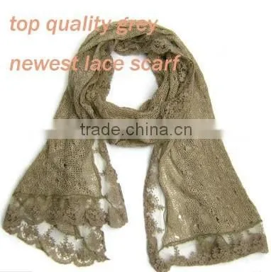Hot Sale the Most Popular Long Wave Lace Scarf Quality Choice photo-3