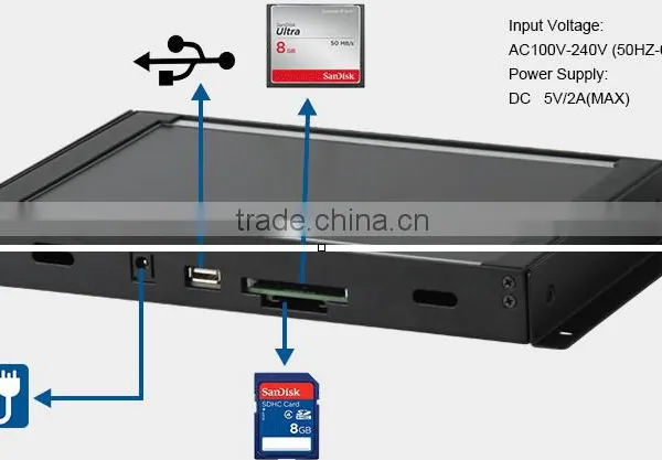 Flint Stone 10 Inch Auto Loop Play Open Frame Advertising Display, Embedded Flexible Connection Video Screen Advertising photo-3