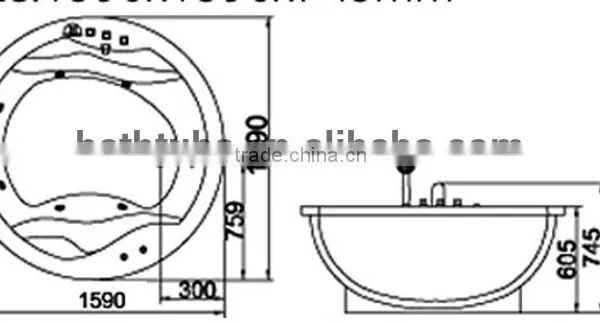 CUPC Certified Cheap Round Bathtub, Round Corner Bathtub, Bathtub-for-fat-people photo-3