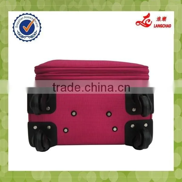 Four Wheels Decent Fashion Girls Pink Fabric Trolley Storage Case photo-3