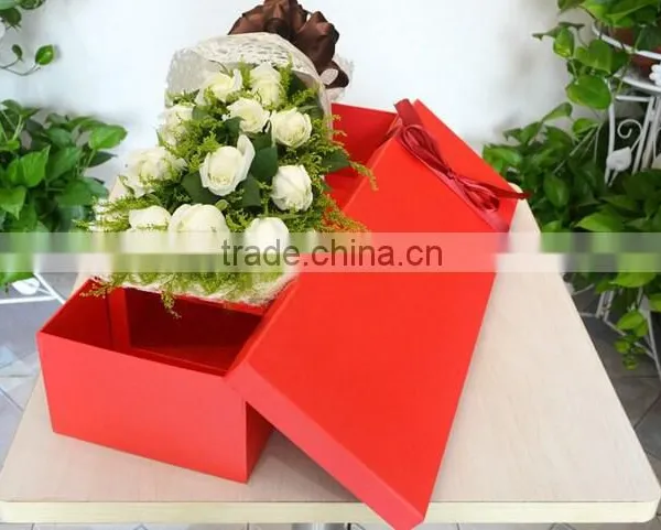 Valentine's Day Romantic Red Paper Gift Box for Flower photo-3