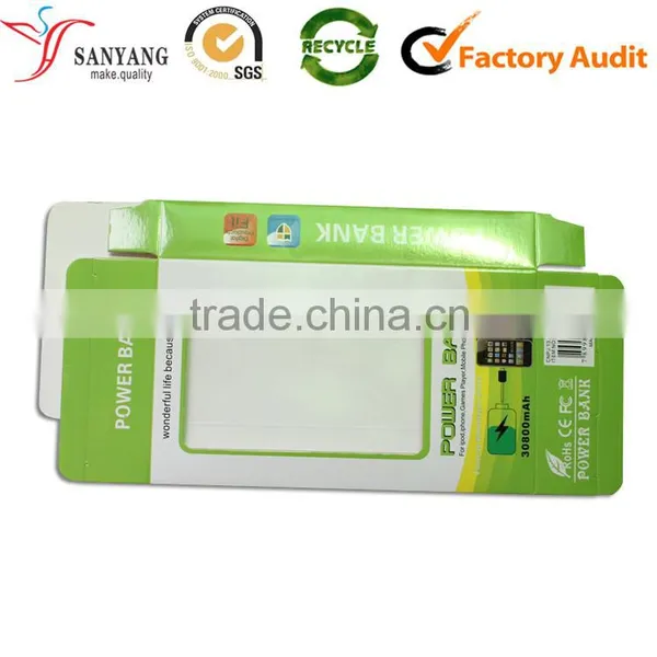 Logo Printing Mobile Phone Charger Power Bank Paper Packaging Box With Handle photo-3