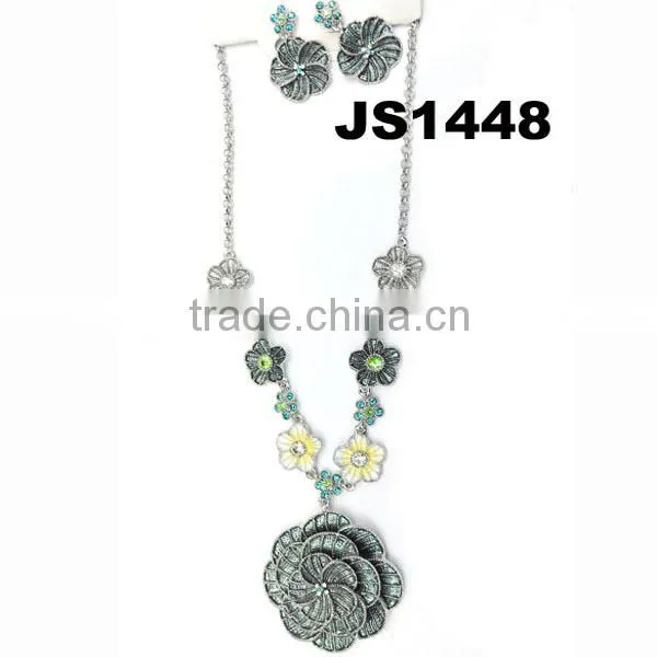 Ladies Wholesale African Alloy Flower Costume Jewelry Sets
