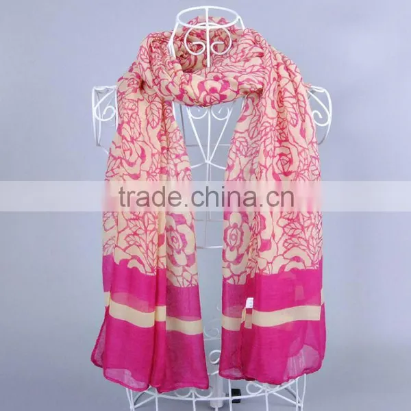 Fashion Flower Pattern Scarf Women Voile Scarves 180*90 Pashmina Shawls Muslim photo-6