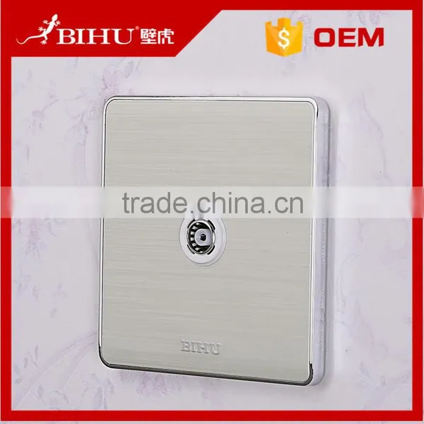 China Factory PC Brushed Stainless Steel Material tv Crt Wall Socket TV Socket for Sale photo-4