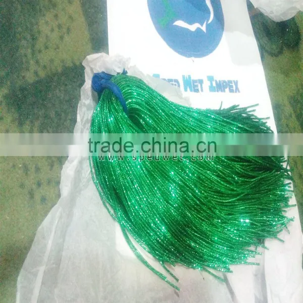 Rough purl green bullion krinkle smooth wire | Green smooth purl