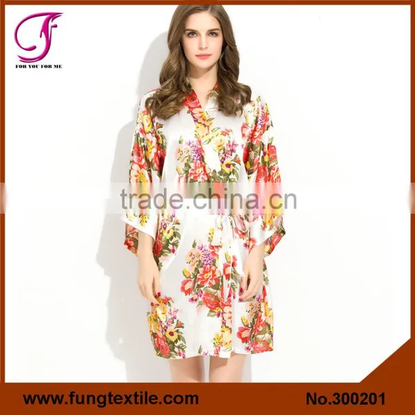 FUNG 300202 New Women Floral Plus Size Bathrobes photo-3