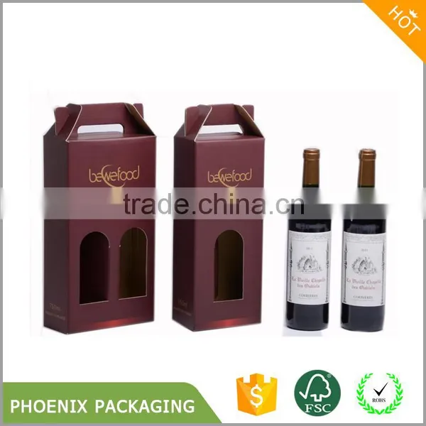 Corrugated Cardboard Wine Glass Box With Window Packaging Box