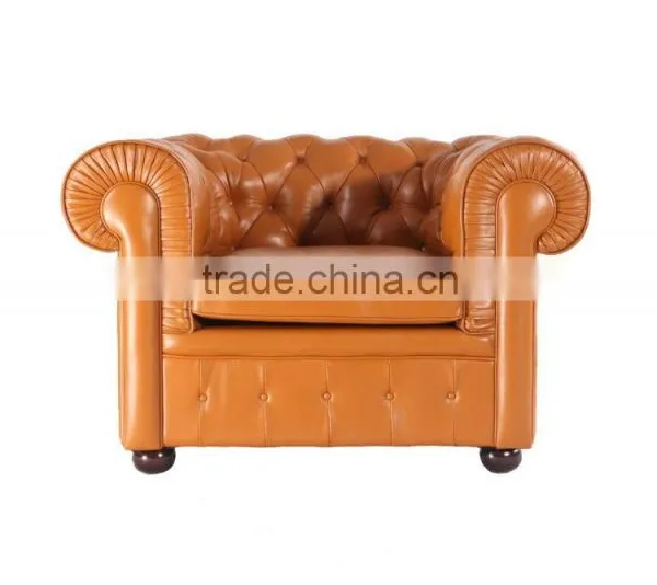 China Manufacturer Top Quality 1 2 3 Seater Chesterfield Sofa Genuine Leather Sofa Set photo-3