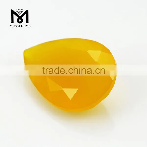 New Arrival Faceted Pear Cut 10 x 14 Loose Stone Yellow Agate photo-2