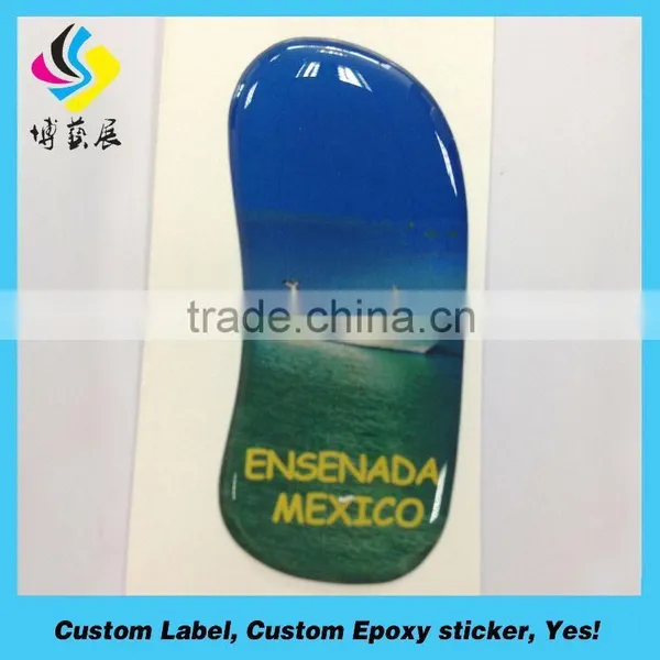Custom Double-sided Adhesive Label 3D Snow Epoxy Dome Sticker Adhesive Christmas Emblems Label photo-3