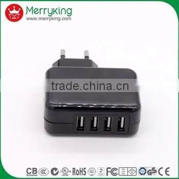5V4.2A EU Plug 4 Port USB Charger CE/GS/CB Approved Portable Charger for Phones/ipad photo-2
