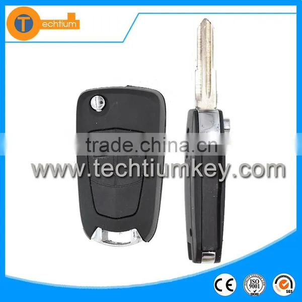 Plastic 2 Button Flip Remote Key Blank With Black Color Uncut Left Blade Without Logo for Opel Vectra Zafira photo-2