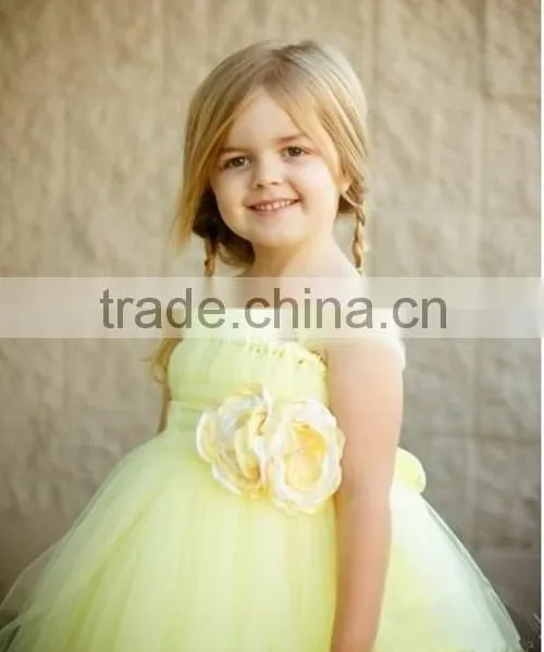 2015 New Arrival Baby Tutu Dress Maxi Light Yellow Baby Tutu Dress photo-2