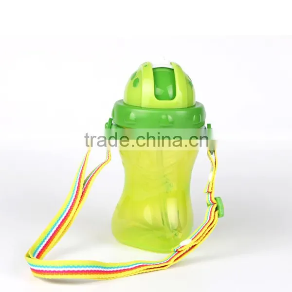 New 280ml/300ml Drinking pp Plastic Baby Bottle Silicone Straw With Rope photo-3