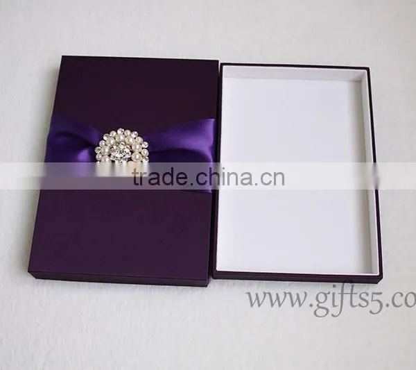 Gracefull Handmade Purple Wedding Invitation Gift Boxes photo-3