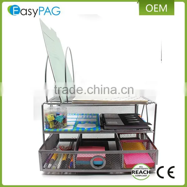 Wholesale Multifunction Metal Wrought Iron Mesh Office Desk Magazine Rack photo-5