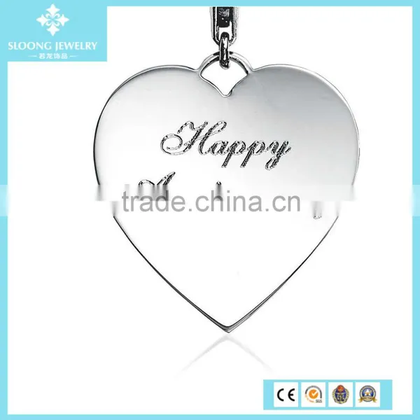 Handmade Silver Jewellery Engraveable Happy Anniversary Heart Charm in Sterling Silver photo-2