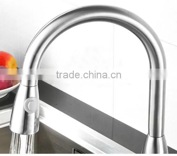 Single Handle Pull Out Spray Stainless Steel Kitchen Faucet, Flexible Hose for Stainless Steel Kitchen Faucet photo-3