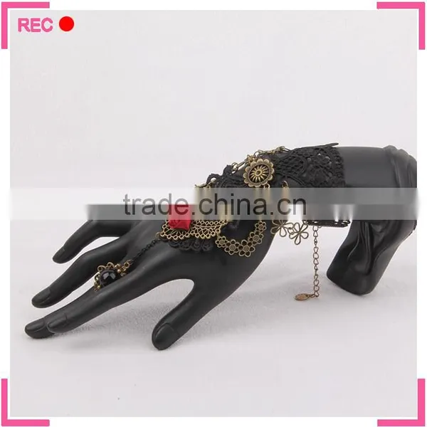 Finger Chain Ring Bracelet for Party, Vintage Style Bracelet Attached Ring photo-5