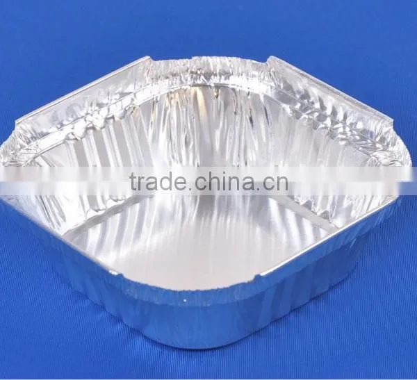 Shallow Square Single Serve Food Tray 300ml /disposable Aluminium Foil Container for Food
