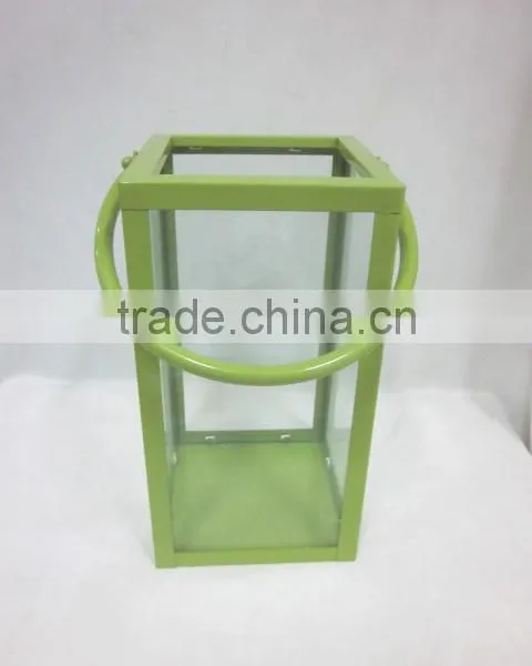 Square Metal Lantern With Clear Glass Piece photo-3
