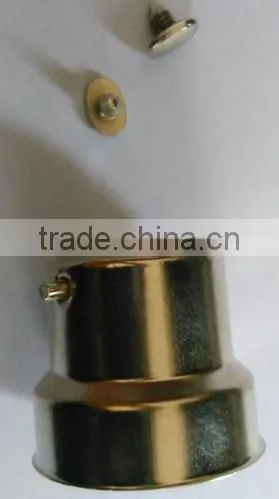 BAYONET TYPE WELD FREE OVAL PIN B22 AND E27 SCREW BASE CAP IRON ALUMINUM OR BRASS photo-4