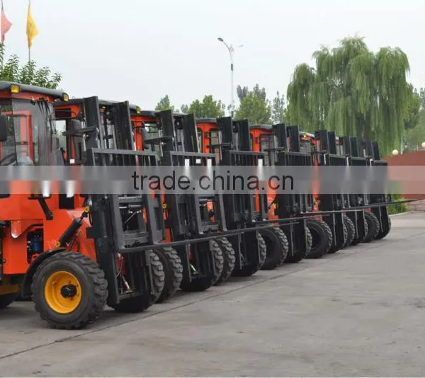 4X4WD CPCY28 Rough Terrain Forklifts(with CE,Air-conditioning, Triple Valve Pilot Control,EuroIII Emissions Engine,side Shifter) photo-2