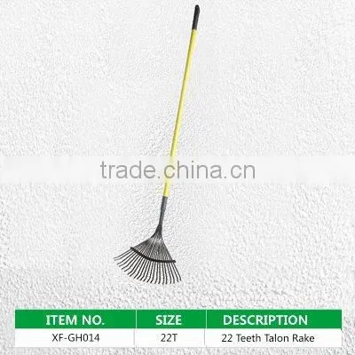 China Factory 22 Teeth Carbon Steel Farming Rake Tools With Fibergalss Handle and Antislip Handle photo-2