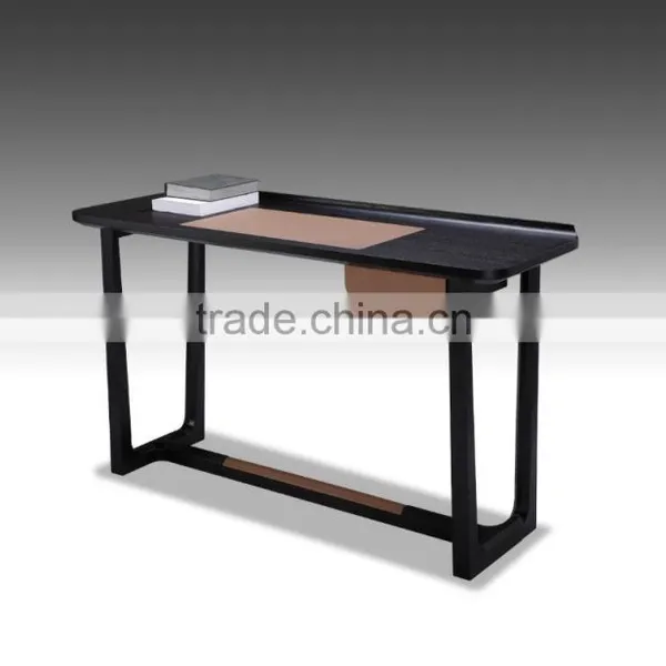 Modern Simple Hot Wood Kids Study Table With Drawer Black Color Book Room Office Table photo-2