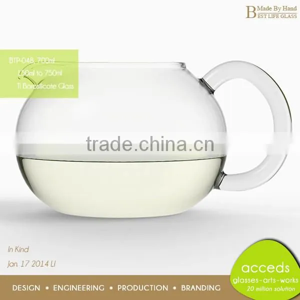 2014 Unique New Design Borosilicate 450Ml Glass Teapot photo-3