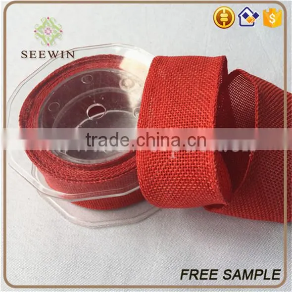 Cheap Wholesale Polyester 100%Linen for Gift Ribbon photo-2