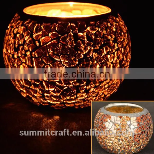 Unique Mini Tealight Mosaic Glass Candle Holder photo-2