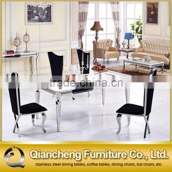 Modern Simple Marble Top Metal Dining Room Table photo-6