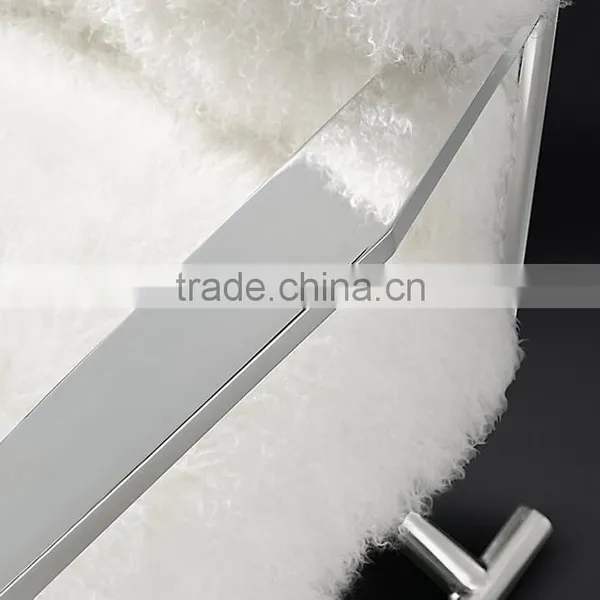 Luxury Stainless Steel Leisure Chair With Wool Upholsterled Cushion photo-5