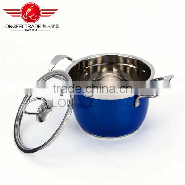 Hot Selling 5pcs Colorized Stainless Steel Soup Pot / High Pot Kitchen Cookware photo-4