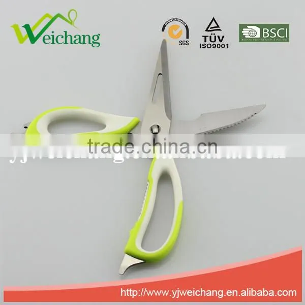 WCJ659 Soft Grip Scissors Heavy Duty Checkered Chef Multifunction Kitchen Scissors Shears photo-3