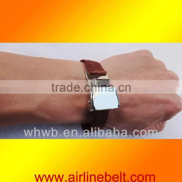 Unique Airplane Buckle Seatbelt Design Leather Bracelet