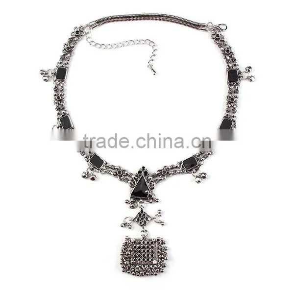 Vintage Ethnic Long Chain Silver Sweater Necklace Jewelry ,big Brand Jewelry photo-5