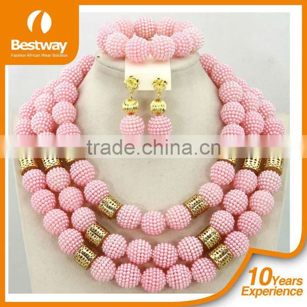 2015 New Arrival Africa Beads Jewelry Sets Including Necklace,bracelet,ring,earings Wholesales African Coral Beads Jewelry Set photo-5
