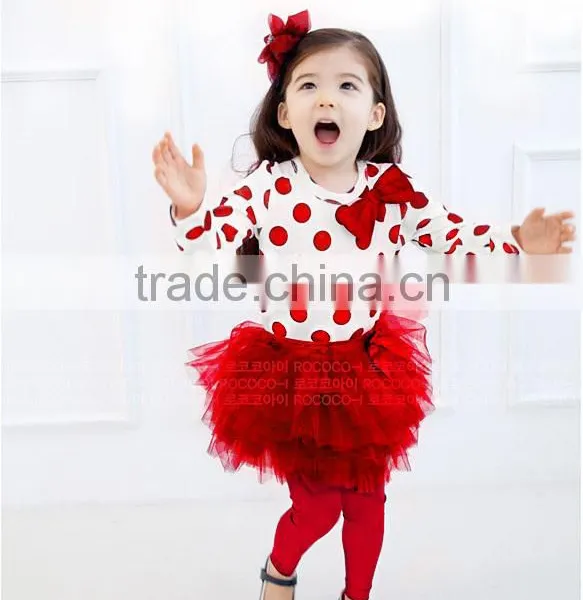 New Autumn Girls Clothing Sets Baby Girls Long Sleeve Polka Dots t Shirts+skirts-legging Baby Girls Outfits photo-5