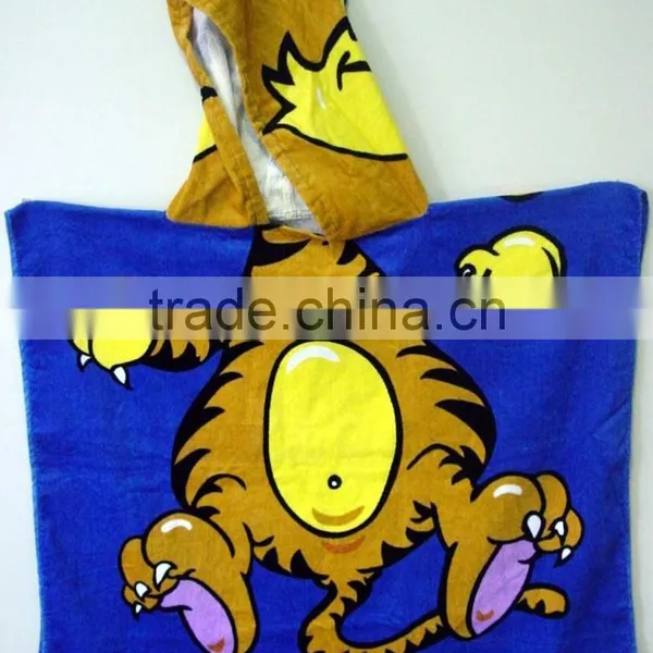 Velour Reactive Printing Poncho Towel for Kids photo-3