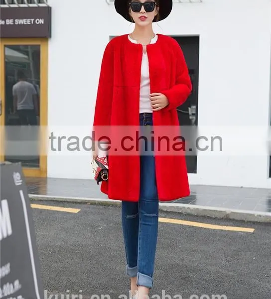 Natural Rabbit Fur Jacket With Belt Women Real Whole Skin Rex Rabbit Fur Overcoat photo-5