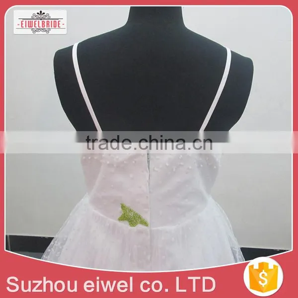Spaghetti Strap White Flower Girl Dress Patterns Free photo-4