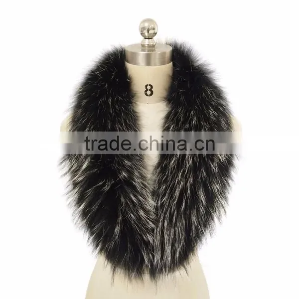 Myfur Luxury Royal Blue Raccoon Back Fur Thick Part Fur Collar Wholesale photo-3